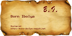 Born Ibolya névjegykártya