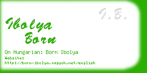 ibolya born business card